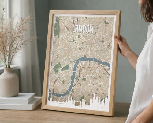 London Map Print Personalized Wall Art Poster