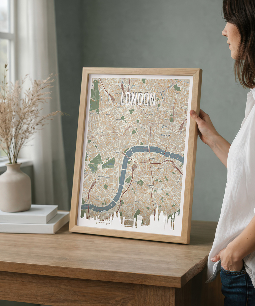 London Map Print Personalized Wall Art Poster