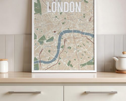 Alternative view of London Map Print Personalized Wall Art Poster