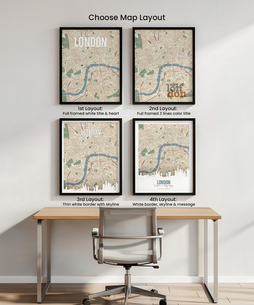 London Map Print Personalized Wall Art Poster - Image 5