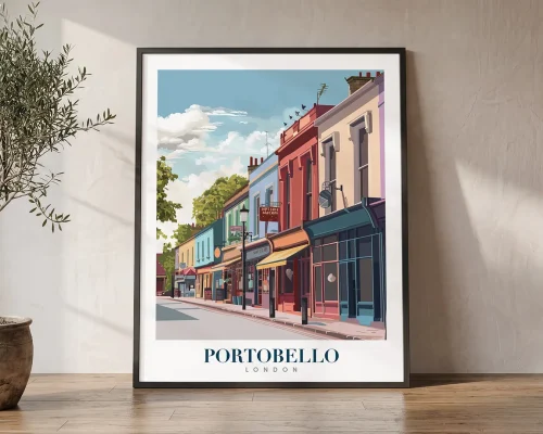 London Portobello Travel Poster Wall Art Print | ArtPrintsVicky