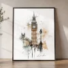 London Skyline Drawing — Watercolor Wall Art Print | ArtPrintsVicky