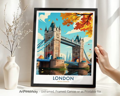 London Tower Bridge Travel Print - Wall Art