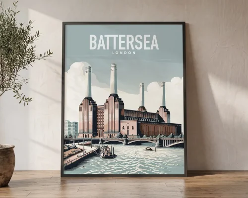 London Travel Poster — Battersea Wall Art Print | ArtPrintsVicky