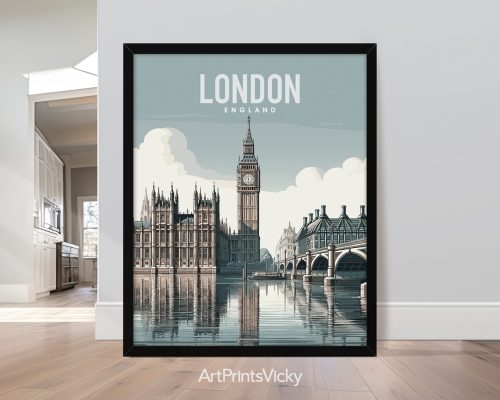 London Travel Art Print by ArtPrintsVicky