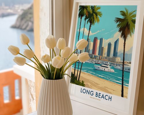 Alternative view of Long Beach Travel Print - California Wall Poster