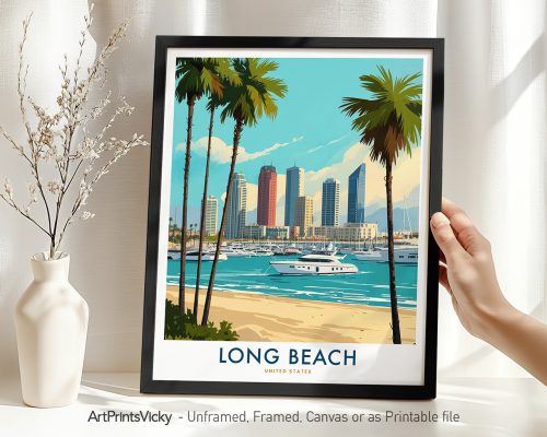 Long Beach Travel Print - California Wall Poster