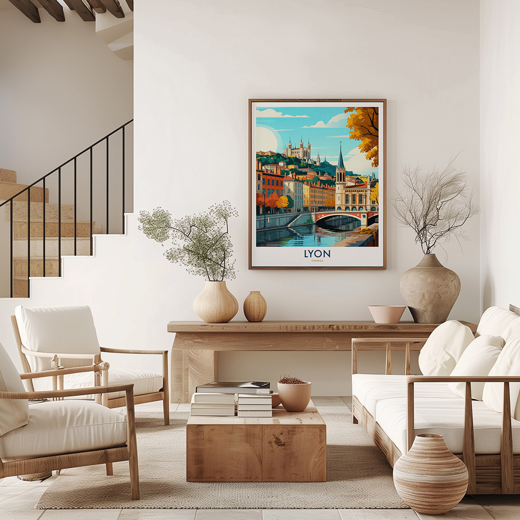 Lyon France Travel Poster - Old Town Art Print - Image 3