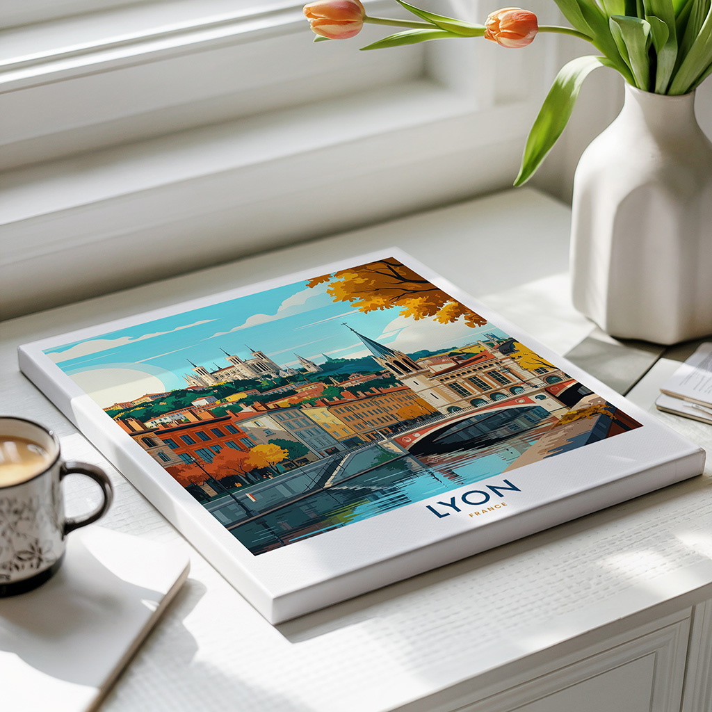 Lyon France Travel Poster - Old Town Art Print - Image 4