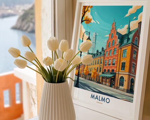 Alternative view of Malmö Sweden Travel Poster - Wall Art Print