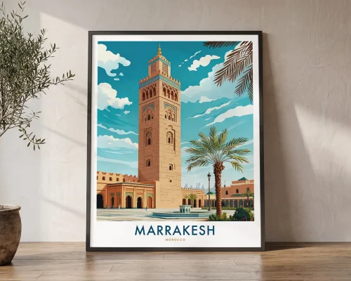Marrakesh Morocco Travel Poster – Wall Art Print | ArtPrintsVicky