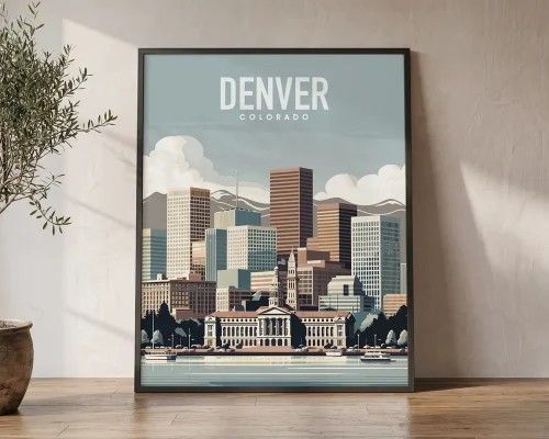 Mile High City Denver Travel Wall Art | ArtPrintsVicky