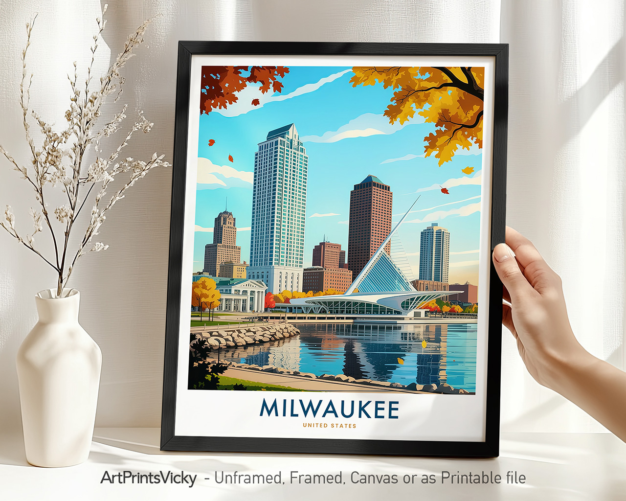 Milwaukee Skyline Travel Print