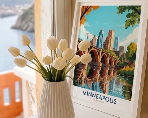Alternative view of Minneapolis Skyline Travel Print