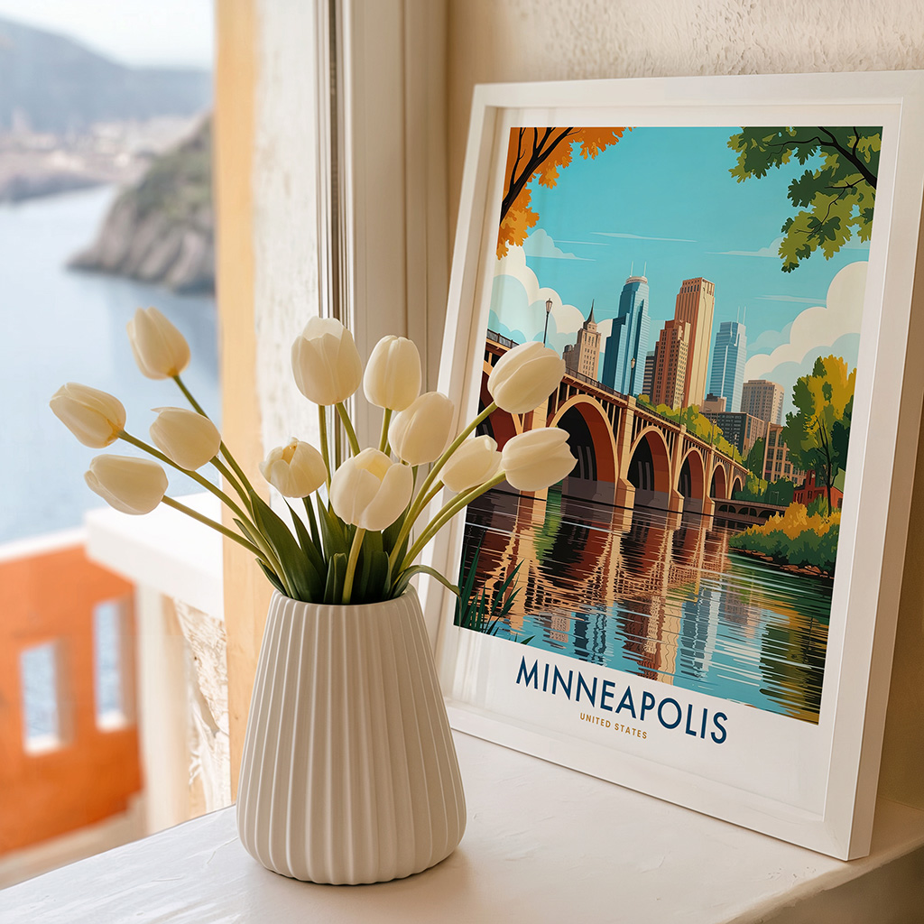 Minneapolis Skyline Travel Print - Image 2