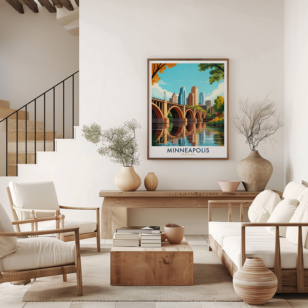Minneapolis Skyline Travel Print - Image 3
