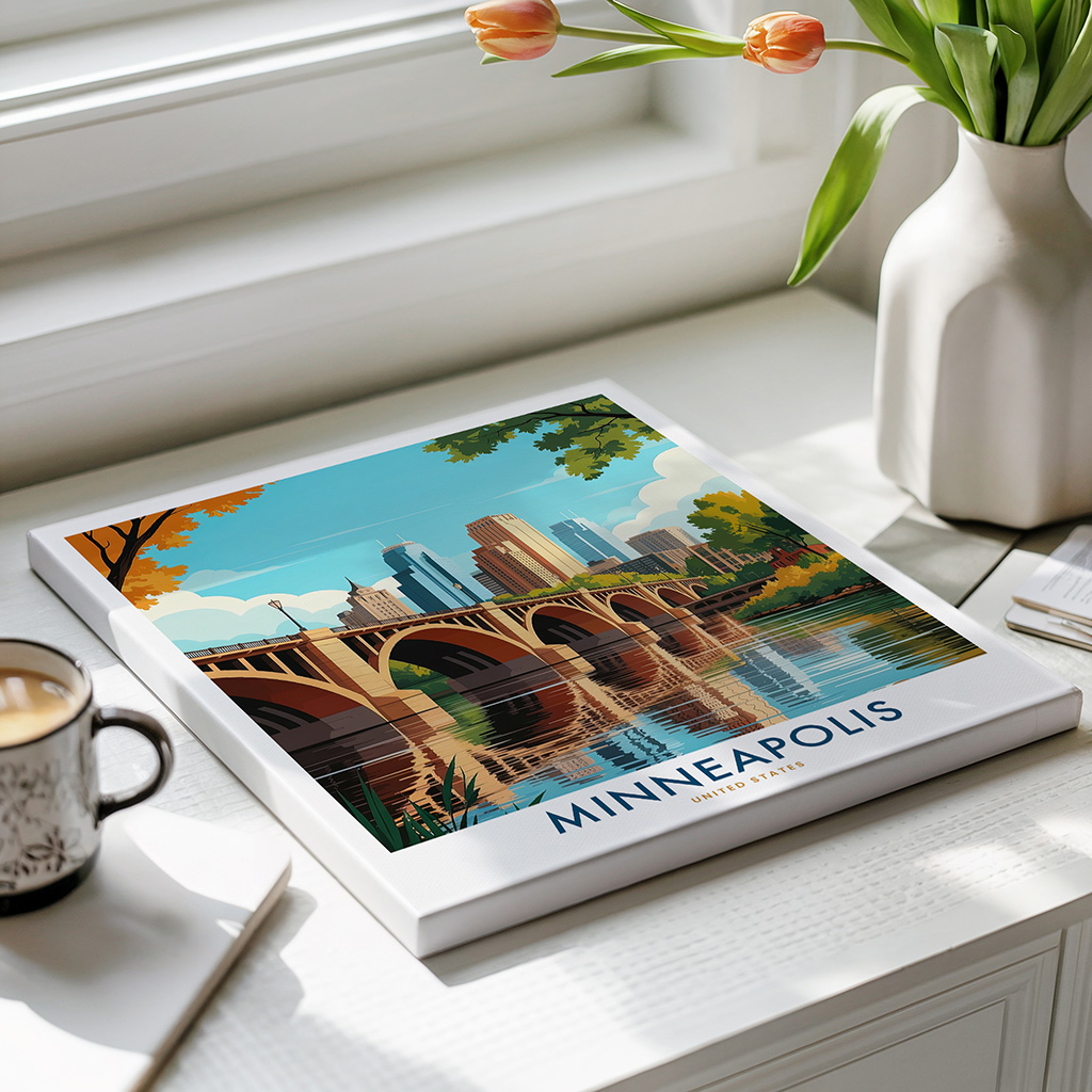 Minneapolis Skyline Travel Print - Image 4