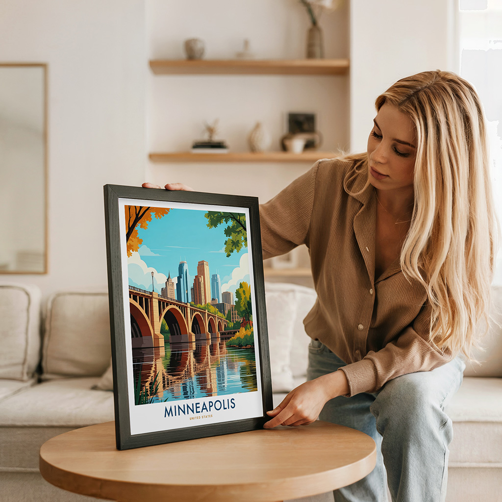 Minneapolis Skyline Travel Print - Image 5