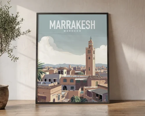 Moroccan Dreams Marrakesh Travel Poster | ArtPrintsVicky