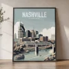Music City Vibes Nashville Skyline Travel Art | ArtPrintsVicky