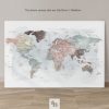 World Map On Canvas Detailed