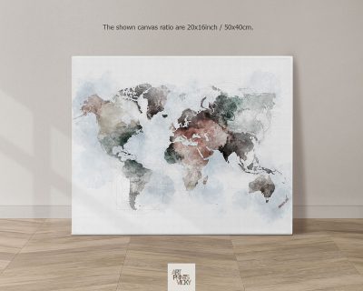 World Map Canvas Print Urban 1
