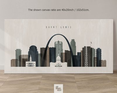 St. Louis canvas print panorama distressed 2
