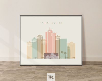 Fort Myers Wall Art Landscape In Pastel Cream