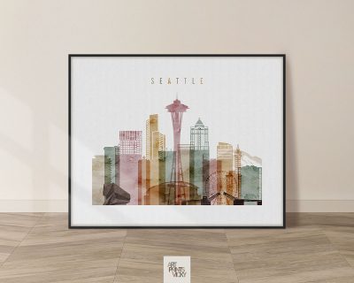 Seattle poster watercolor 1 landscape