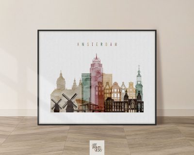 Amsterdam poster watercolor 1 landscape