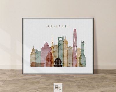 Shanghai poster watercolor 1 landscape