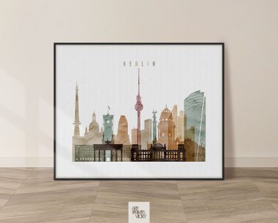 Berlin poster landscape in watercolor 1