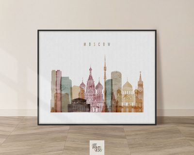 Moscow poster watercolor 1 landscape