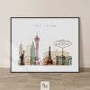 Las Vegas skyline poster watercolor 1 landscape