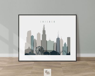 Chicago poster landscape earth tones 4