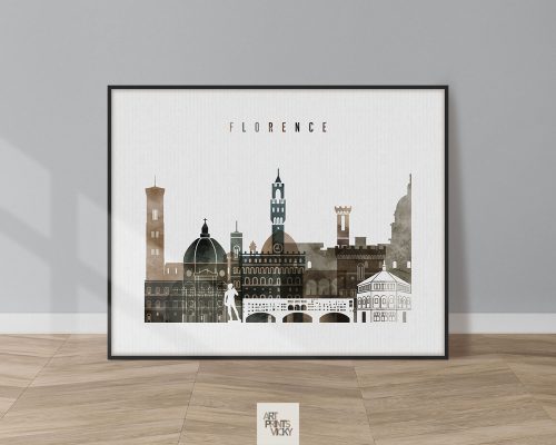 Florence skyline print watercolor 2 landscape