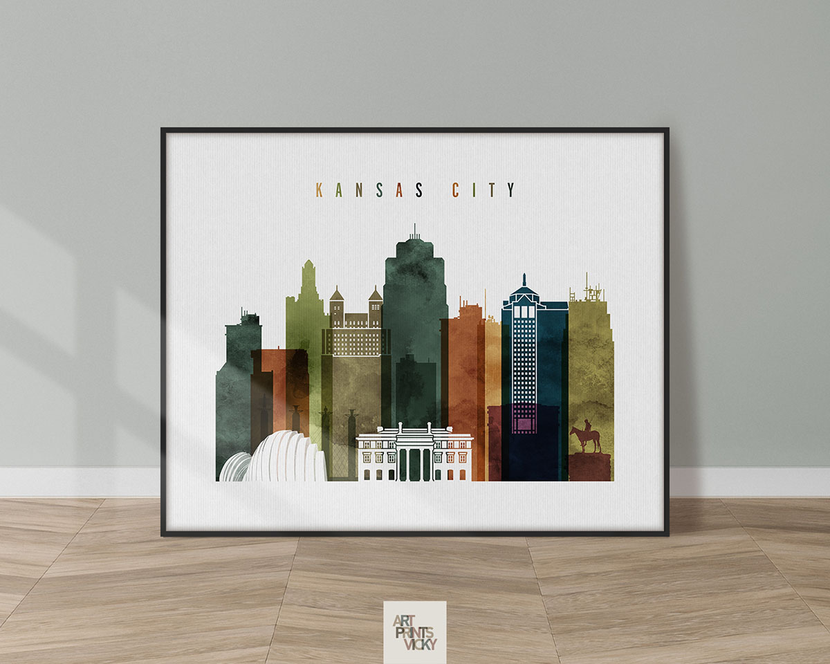 Kansas City poster landscape watercolor 3