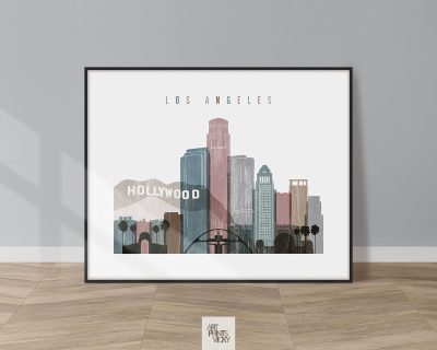 Los Angeles print landscape distressed 1