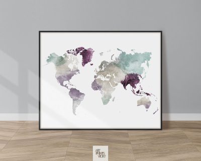 World Map Pastel 2 Print