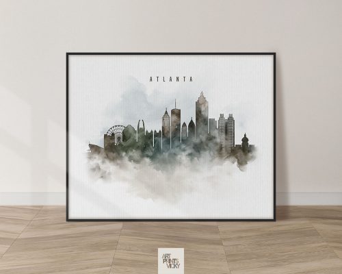 Atlanta cityscape print watercolor