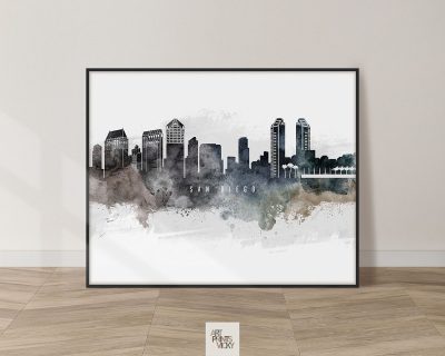 San Diego art poster watercolor