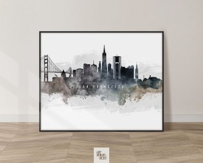 San Francisco art poster watercolor