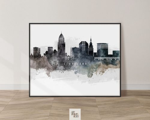 Cleveland art poster watercolor