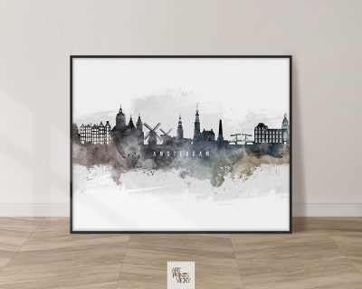 Amsterdam art print watercolor