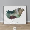 Hungary map poster