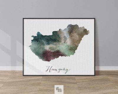 Hungary map poster
