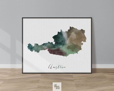 Austria map poster