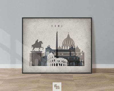 Rome art print landscape retro
