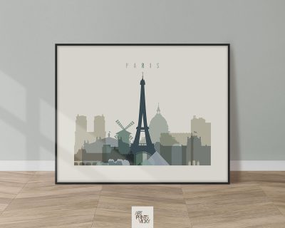 Paris print earth tones 1 landscape