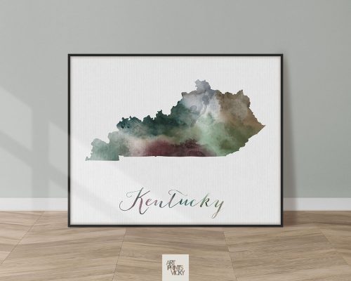 Kentucky State map print
